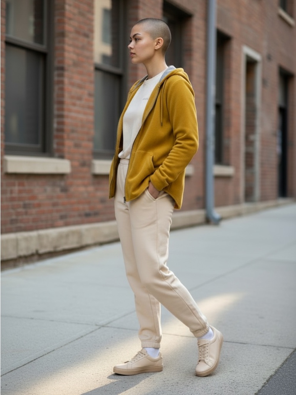 Calvin Klein Mustard Yellow Varsity Hoodie Jacket